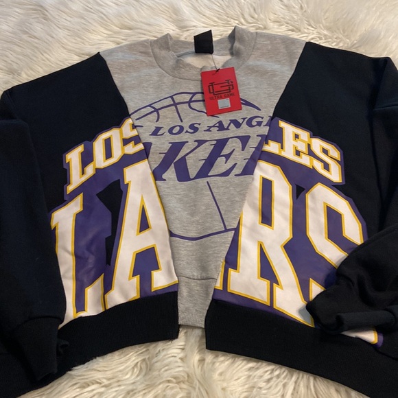 Los Angeles Lakers Women's Sweater - Gray and Black and purple size L brand new - Picture 11 of 12